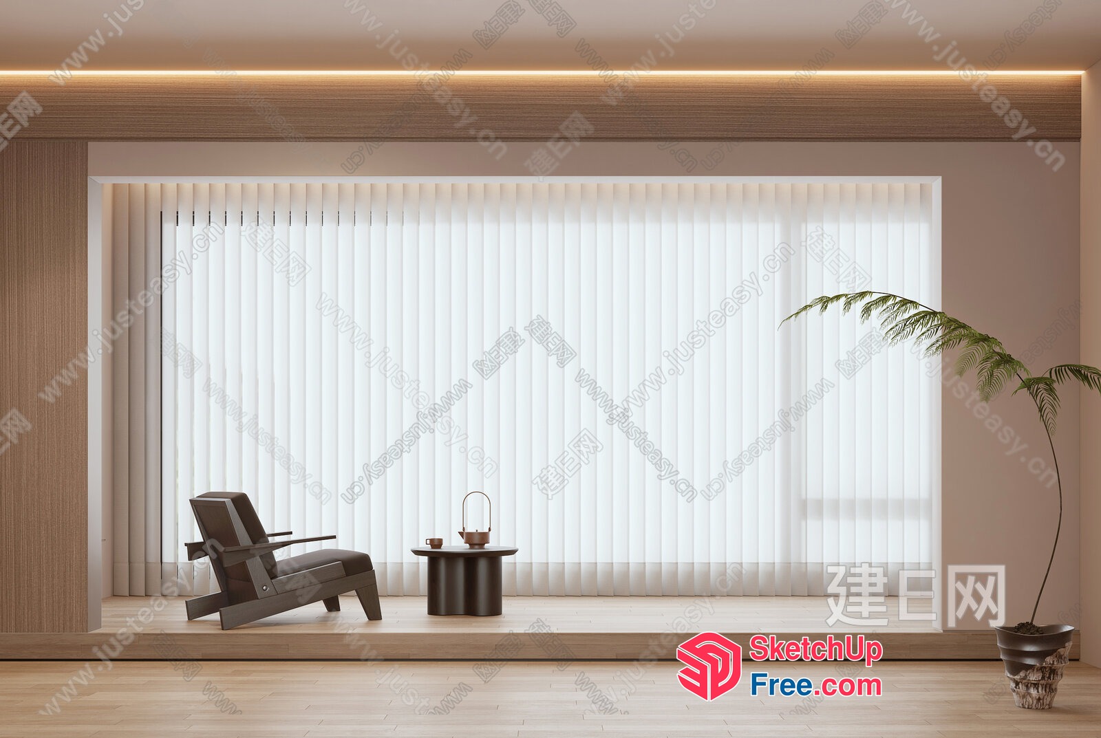 Modern Minimalist Japanese-Style Interior 3D SketchUp File