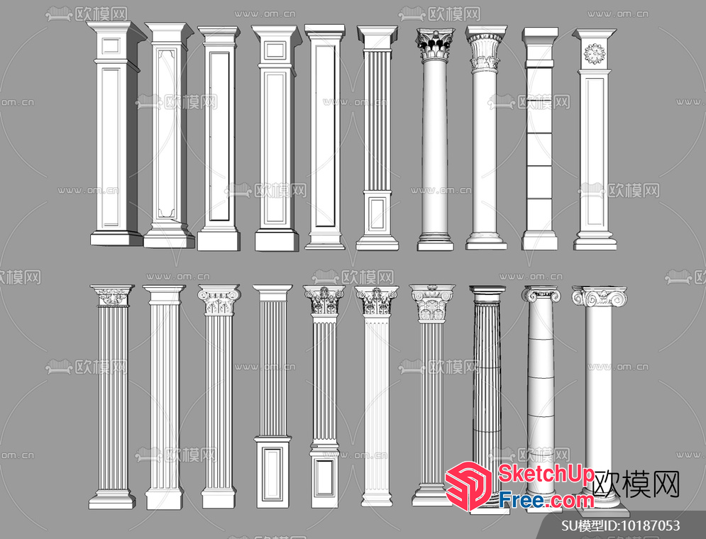 Collection Of Classical Pillars 3D SketchUp File