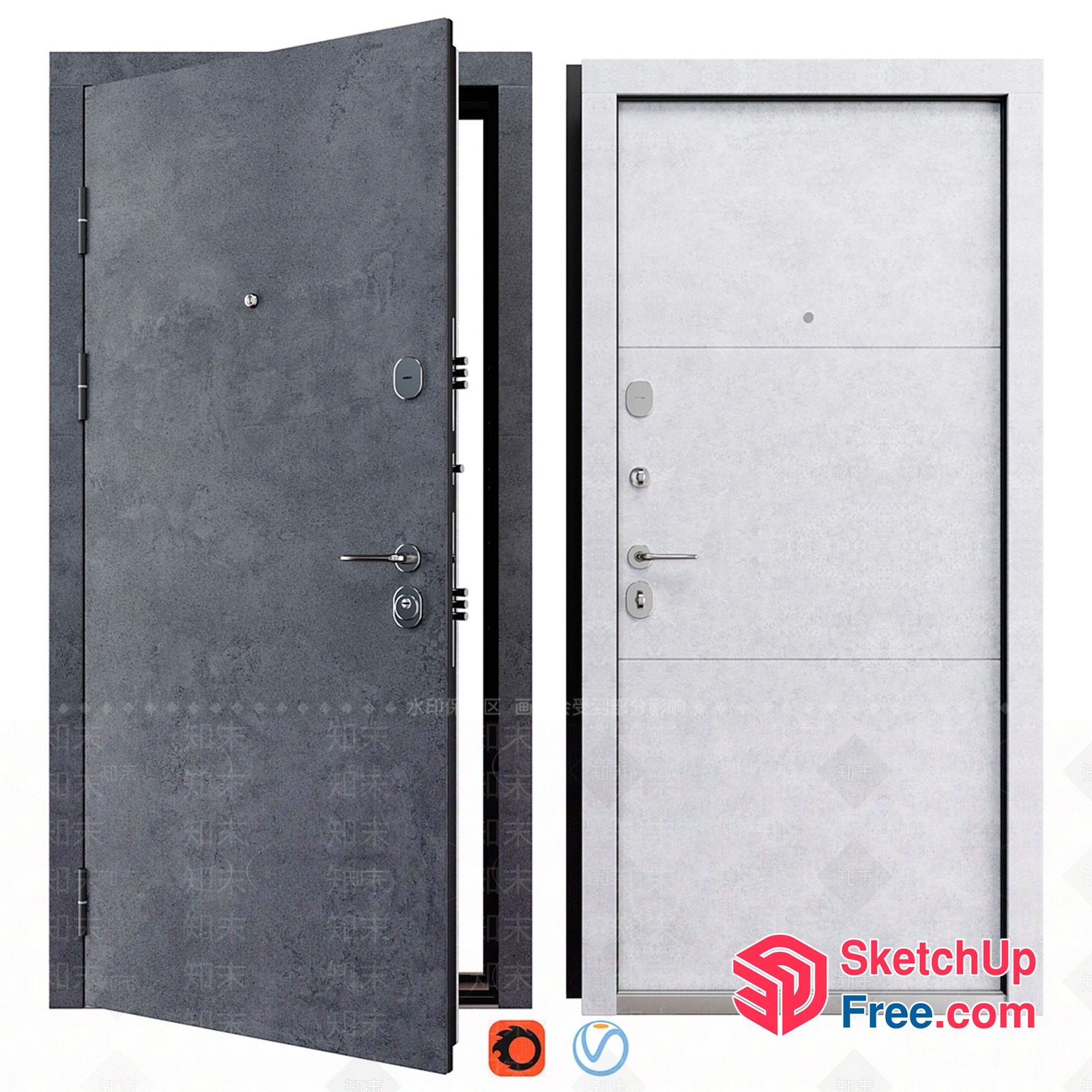Industrial Style Door And Window Display 3D SketchUp File
