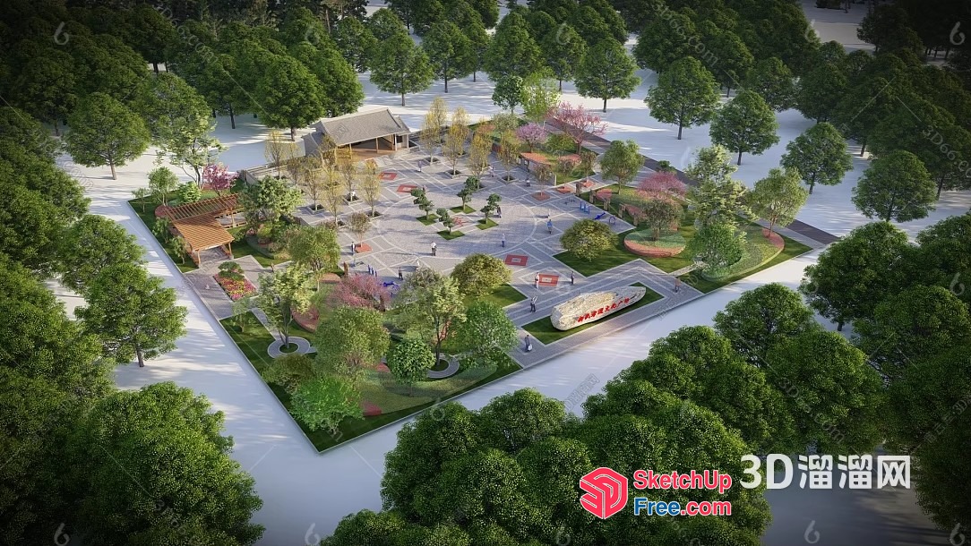 3D Park Landscape 3D SketchUp File