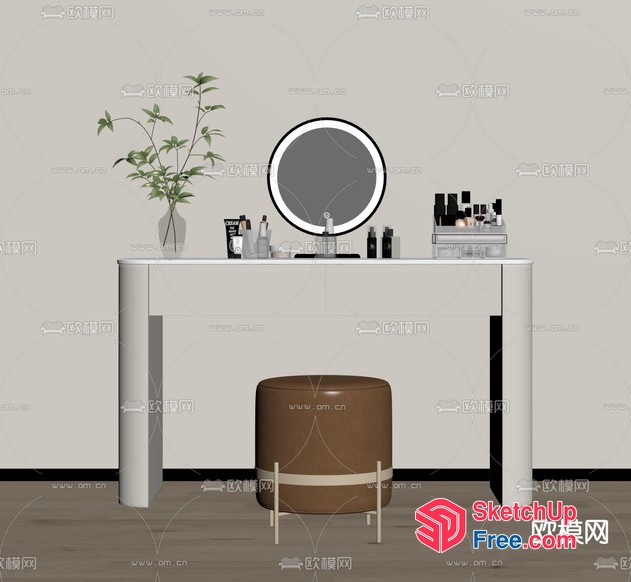 Simple Modern Makeup Table Setup 3D SketchUp File