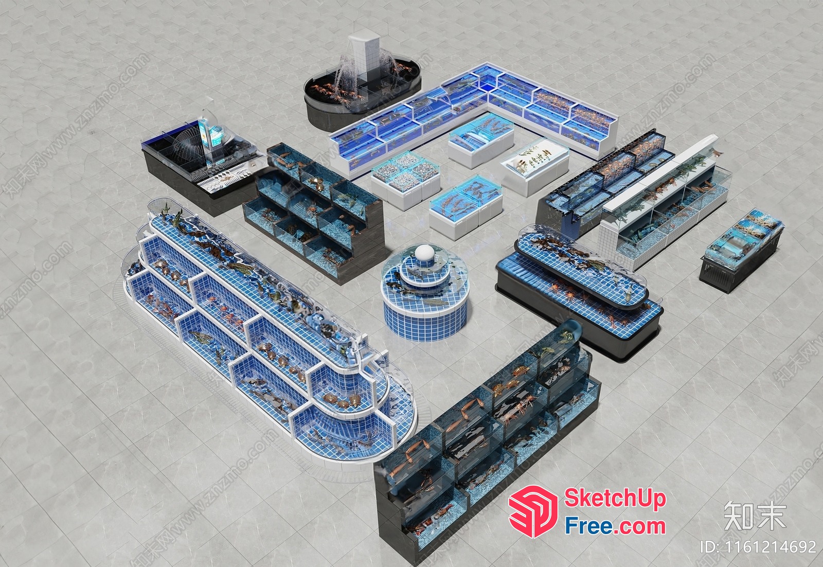 3D Rendering Of A Futuristic Shopping Mall 3D SketchUp File