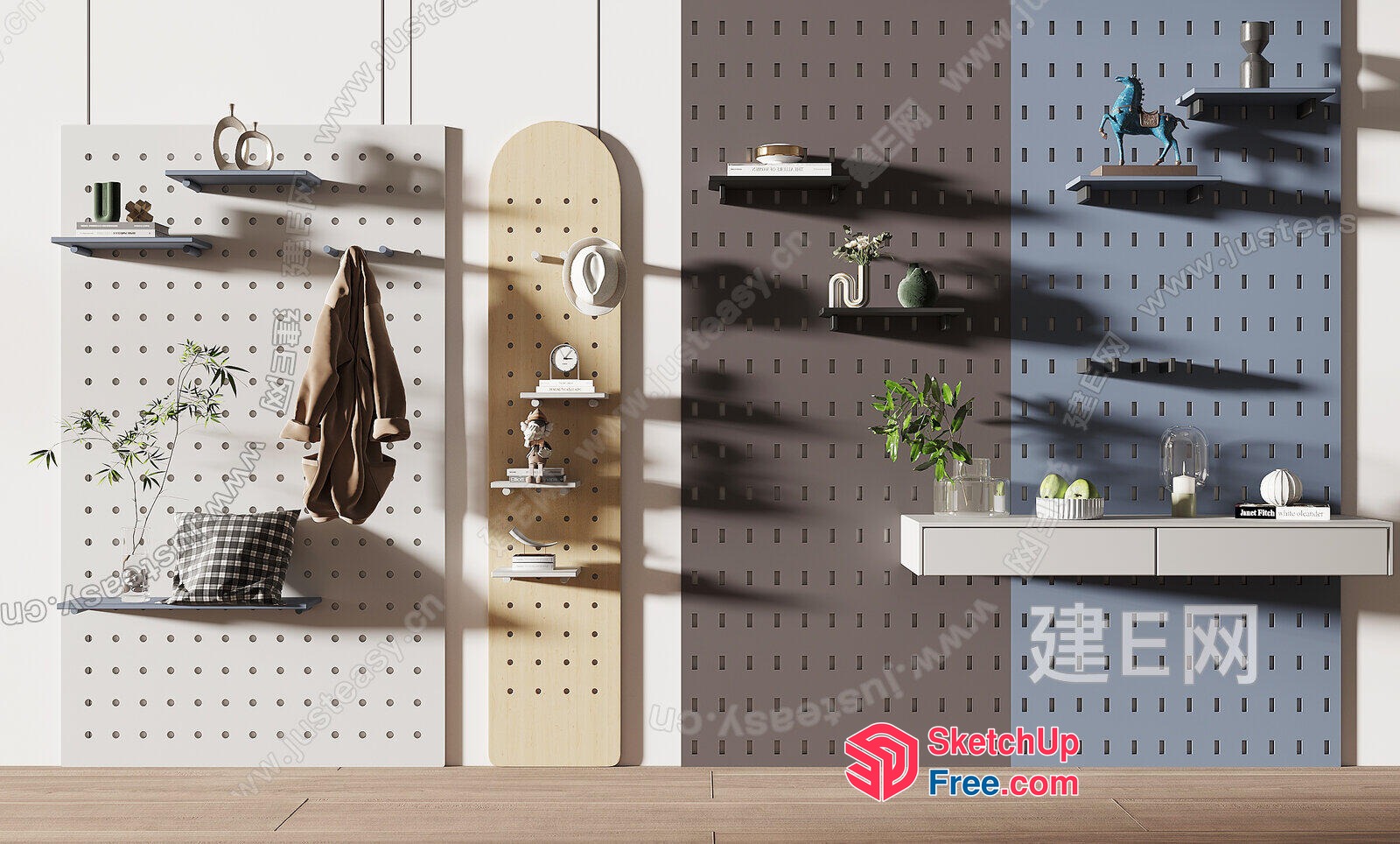 Modern Minimalist Shelving And Storage Solutions 3D SketchUp File