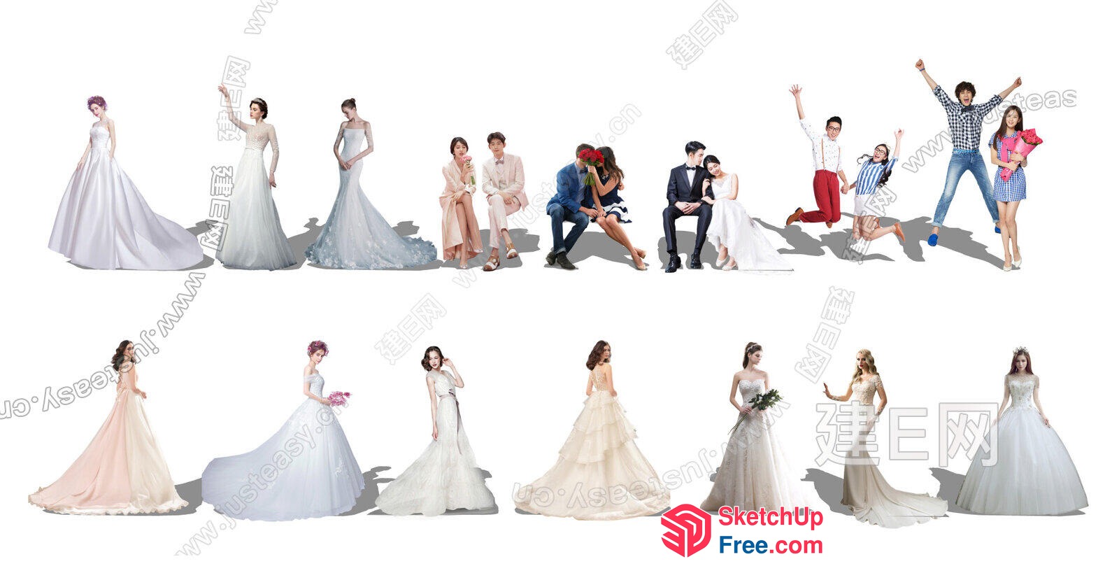 Beautiful Women In Wedding Dresses 3D SketchUp File