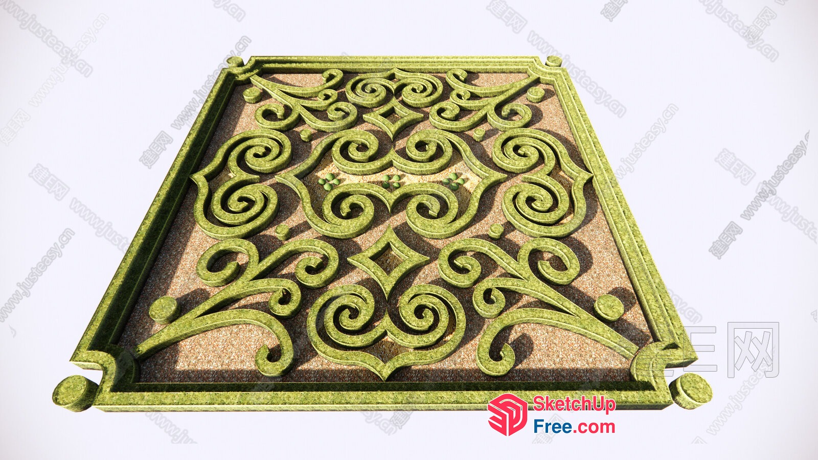 Ornate Square Decorative Panel 3D SketchUp File