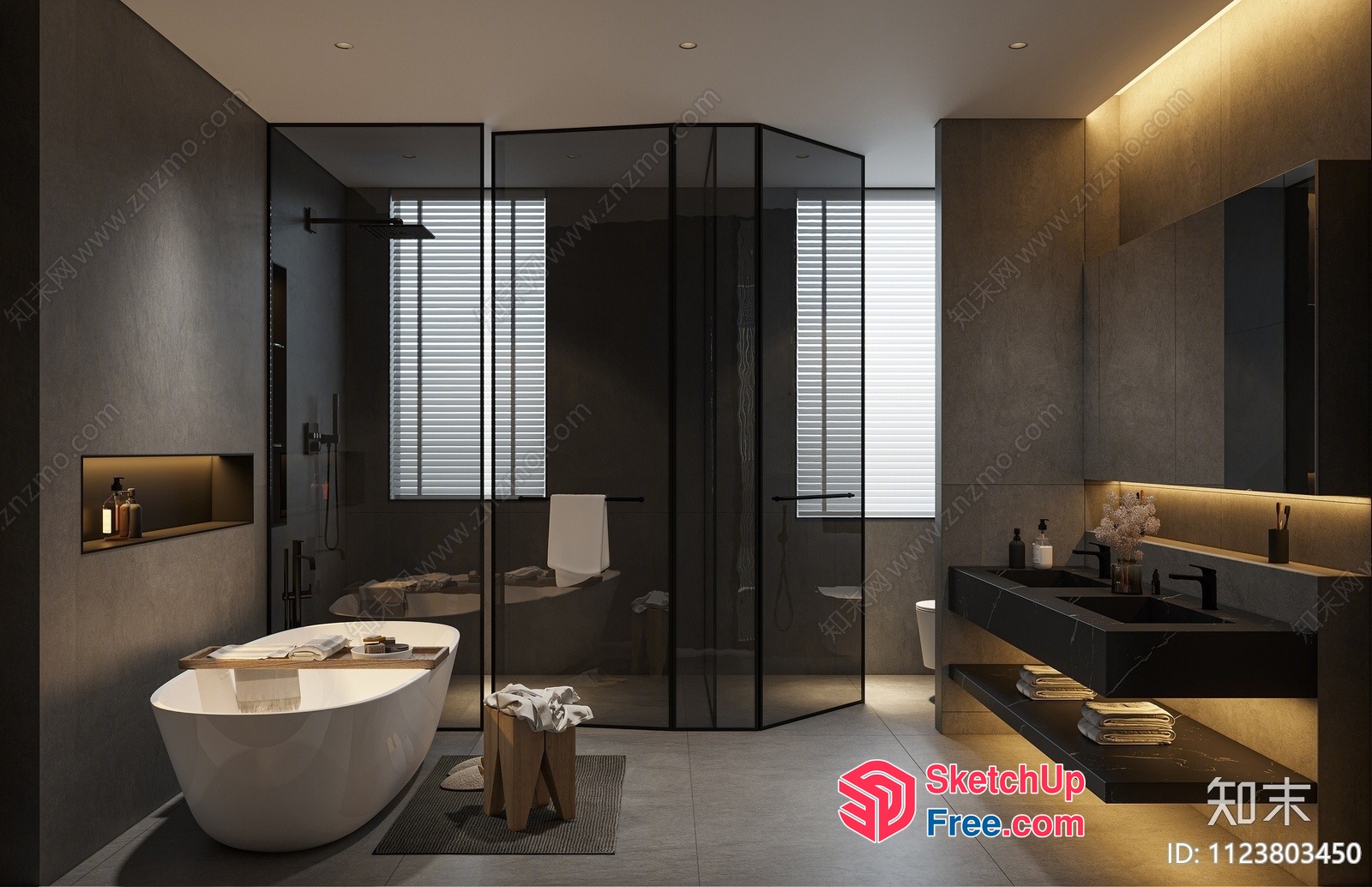 Modern Bathroom With Sleek Fixtures And Minimalist Decor 3D SketchUp File