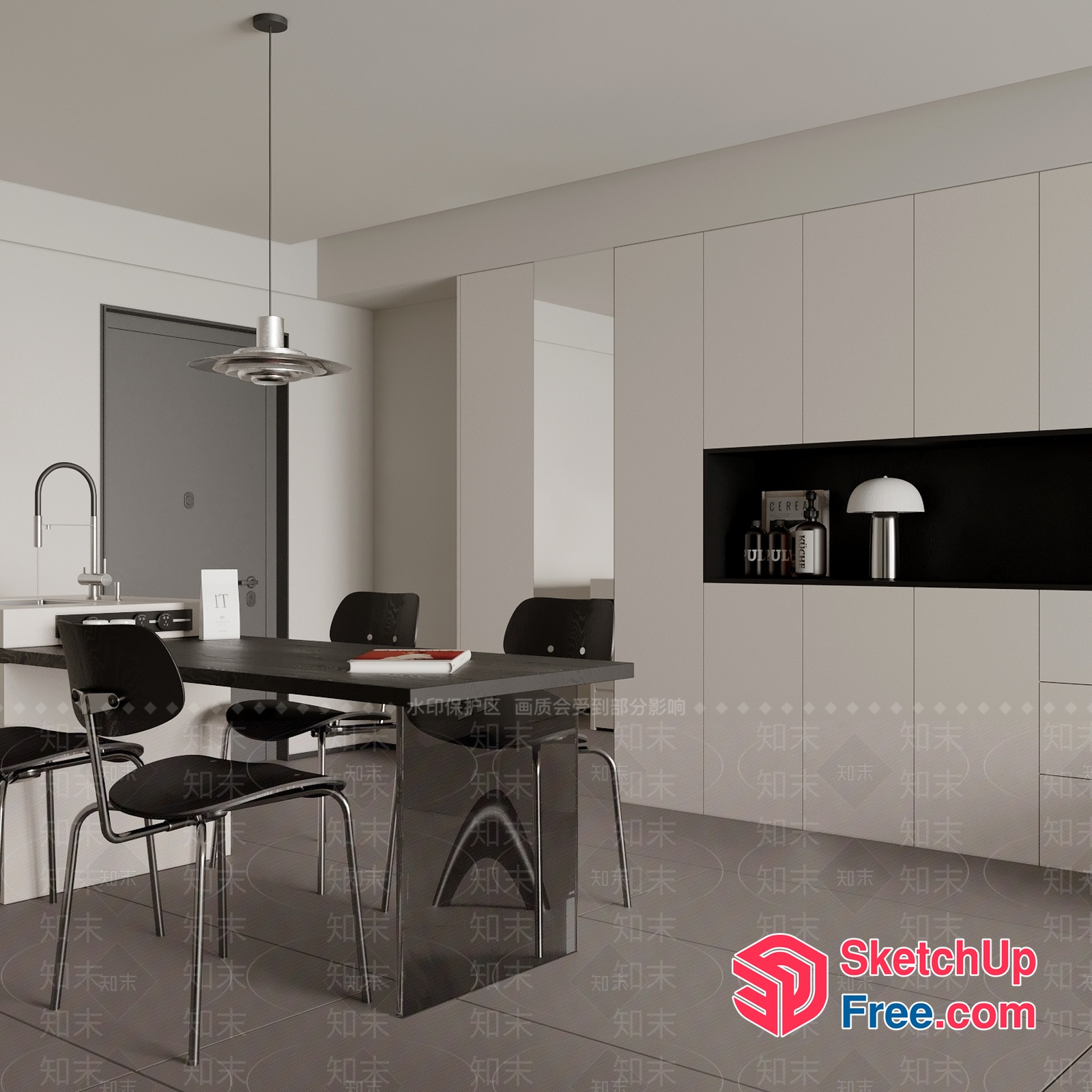 Minimalist Modern Kitchen Interior Design 3D SketchUp File