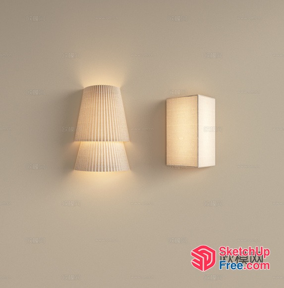 Elegant Creamy Style Wall Sconces 3D SketchUp File