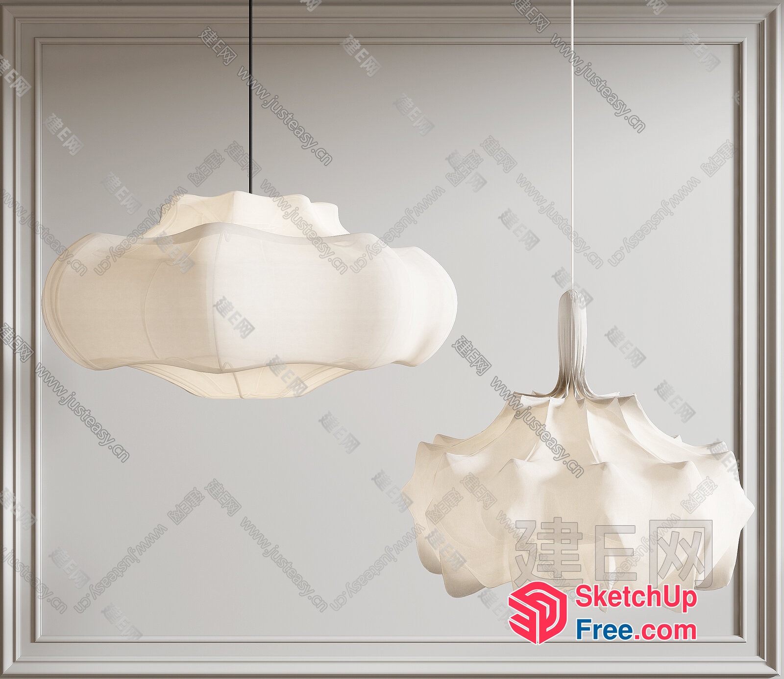 Elegant White Chandelier 3D SketchUp File
