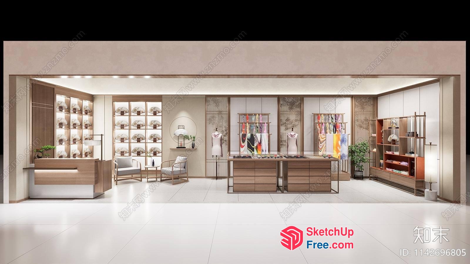 Modern Minimalist Japanese Style Interior Design 3D SketchUp File