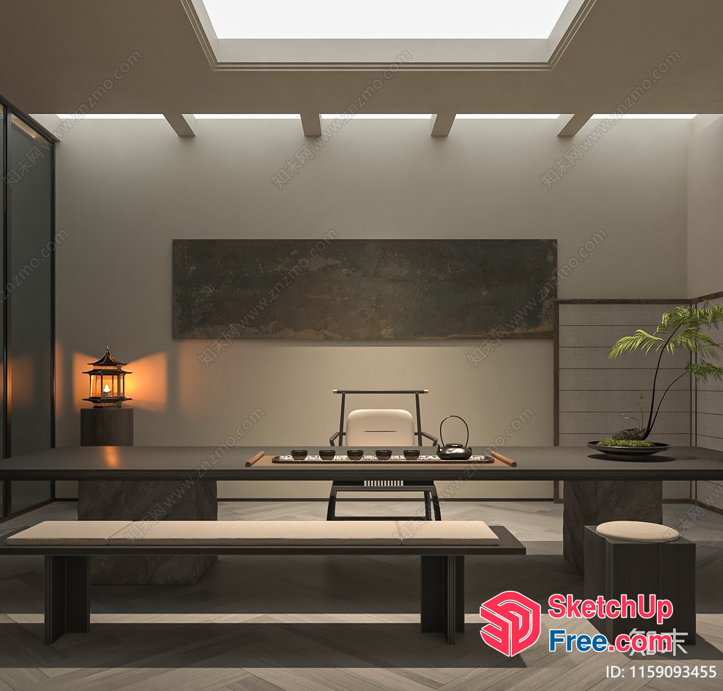 Modern Japanese-Style Minimalist Interior 3D SketchUp File