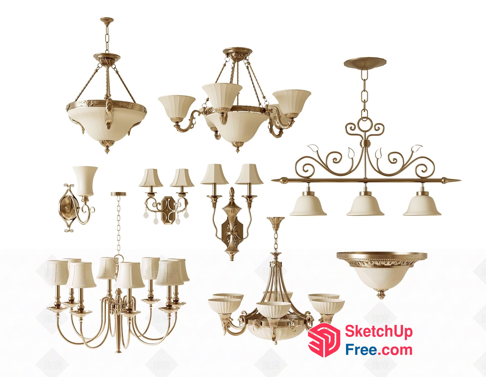 Elegant Chandelier Collection 3D SketchUp File