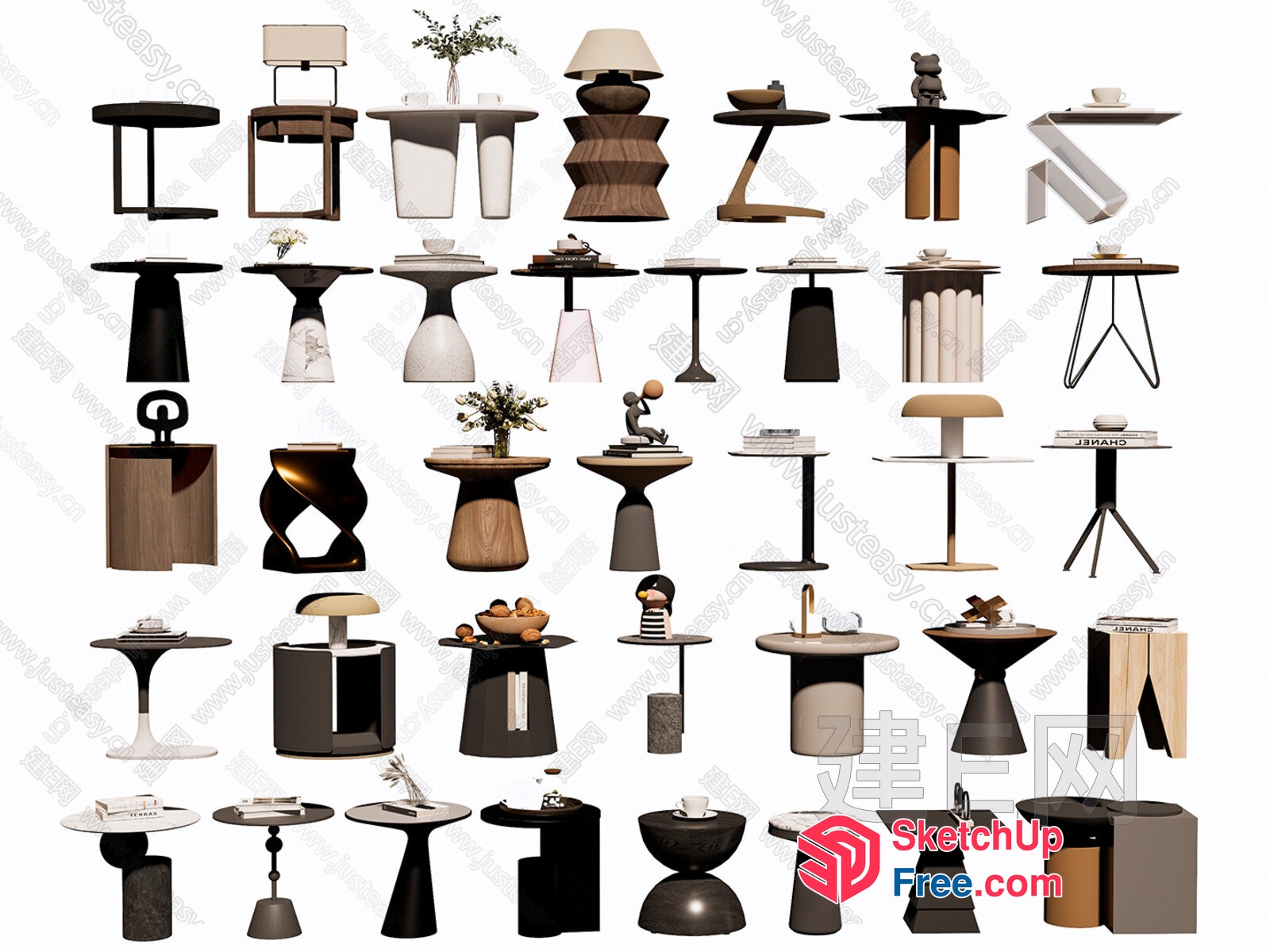Modern And Elegant Side Tables Collection 3D SketchUp File