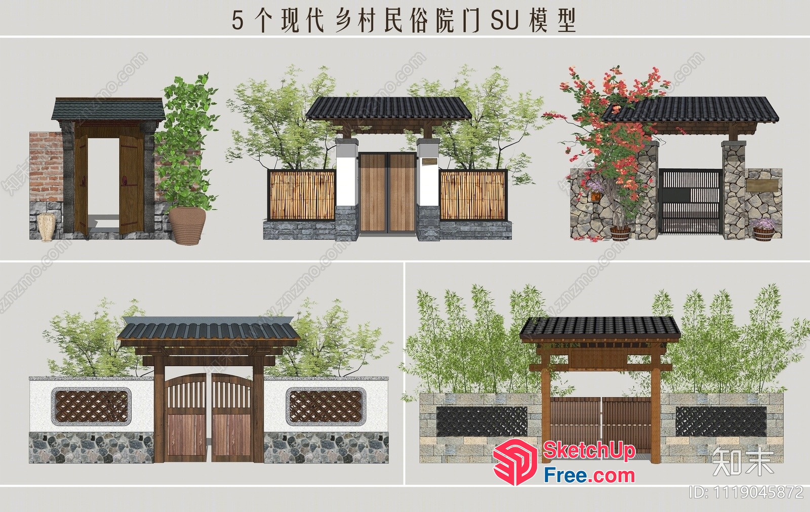Traditional Asian Entranceway Designs 3D SketchUp File