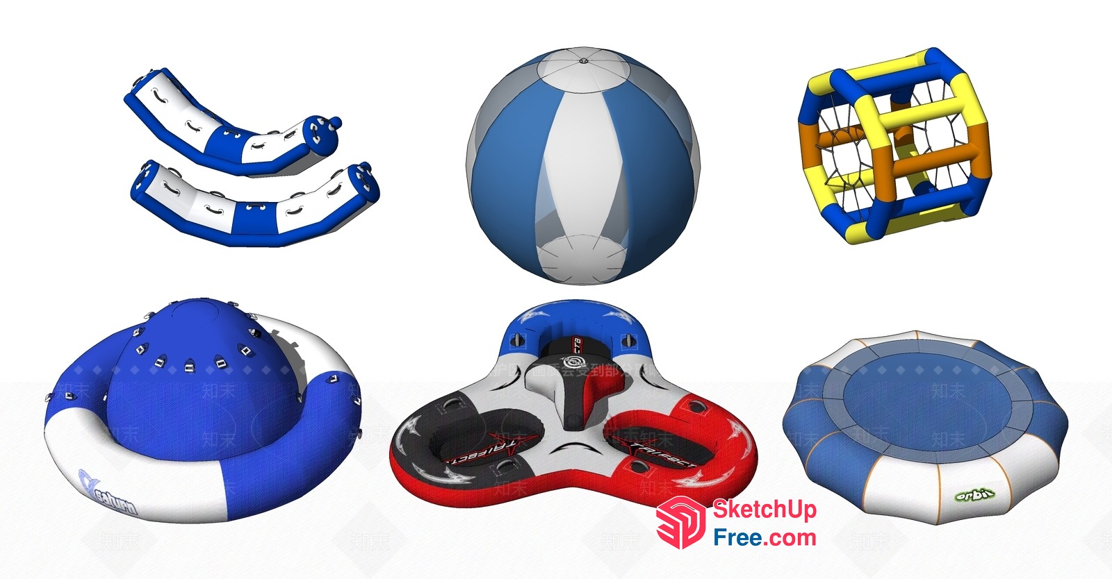 Inflatable Water Toys Collection 3D SketchUp File