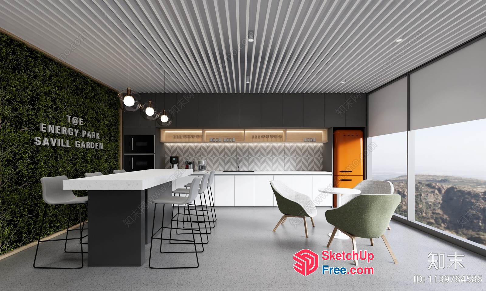 Modern Office Space With Sleek Furniture And Natural Elements 3D SketchUp File