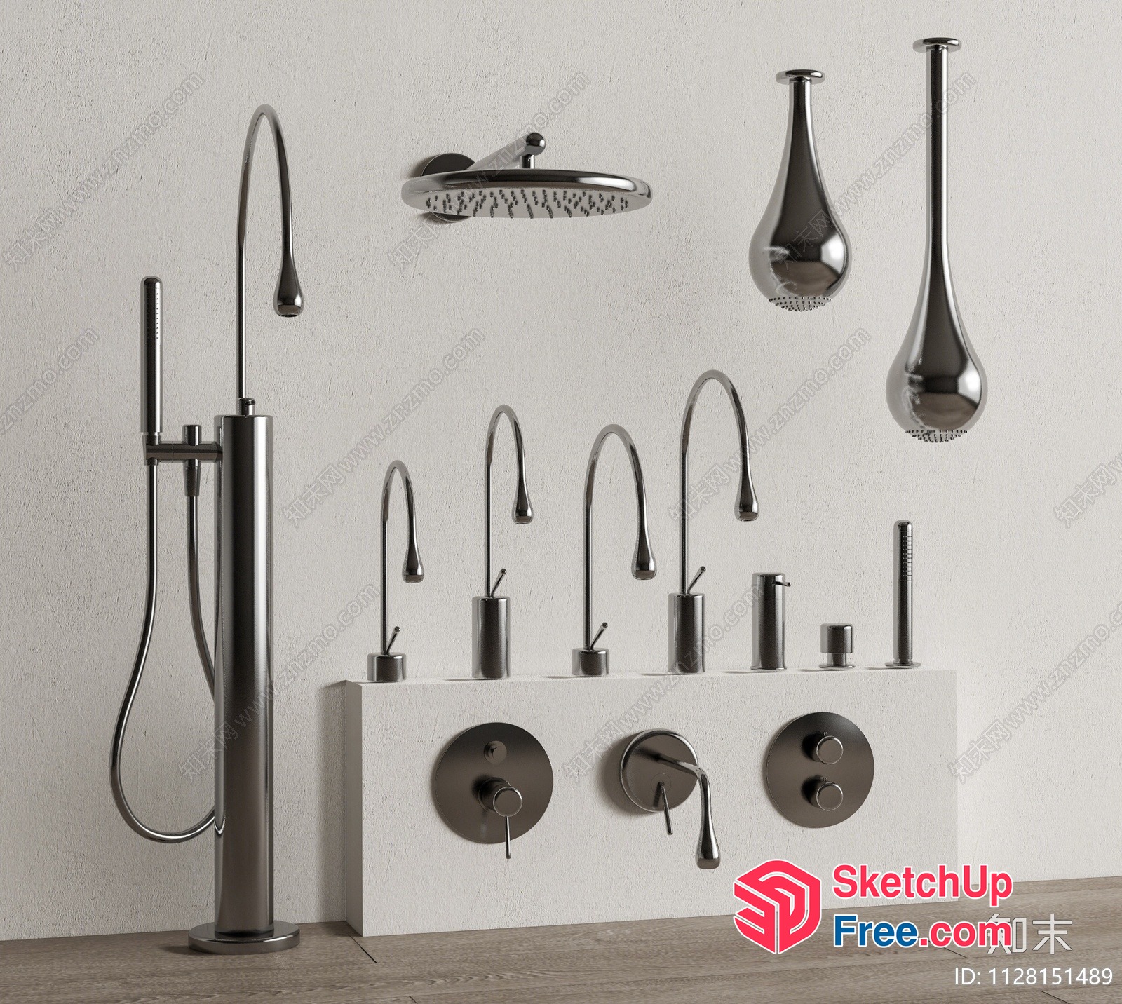 Modern Bathroom Fixtures And Accessories 3D SketchUp File