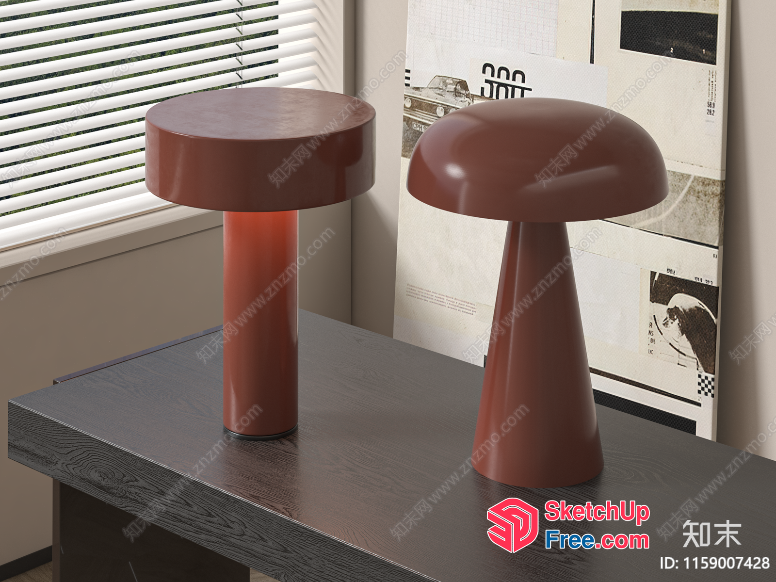 Mushroom-Shaped Table Lamps 3D SketchUp File