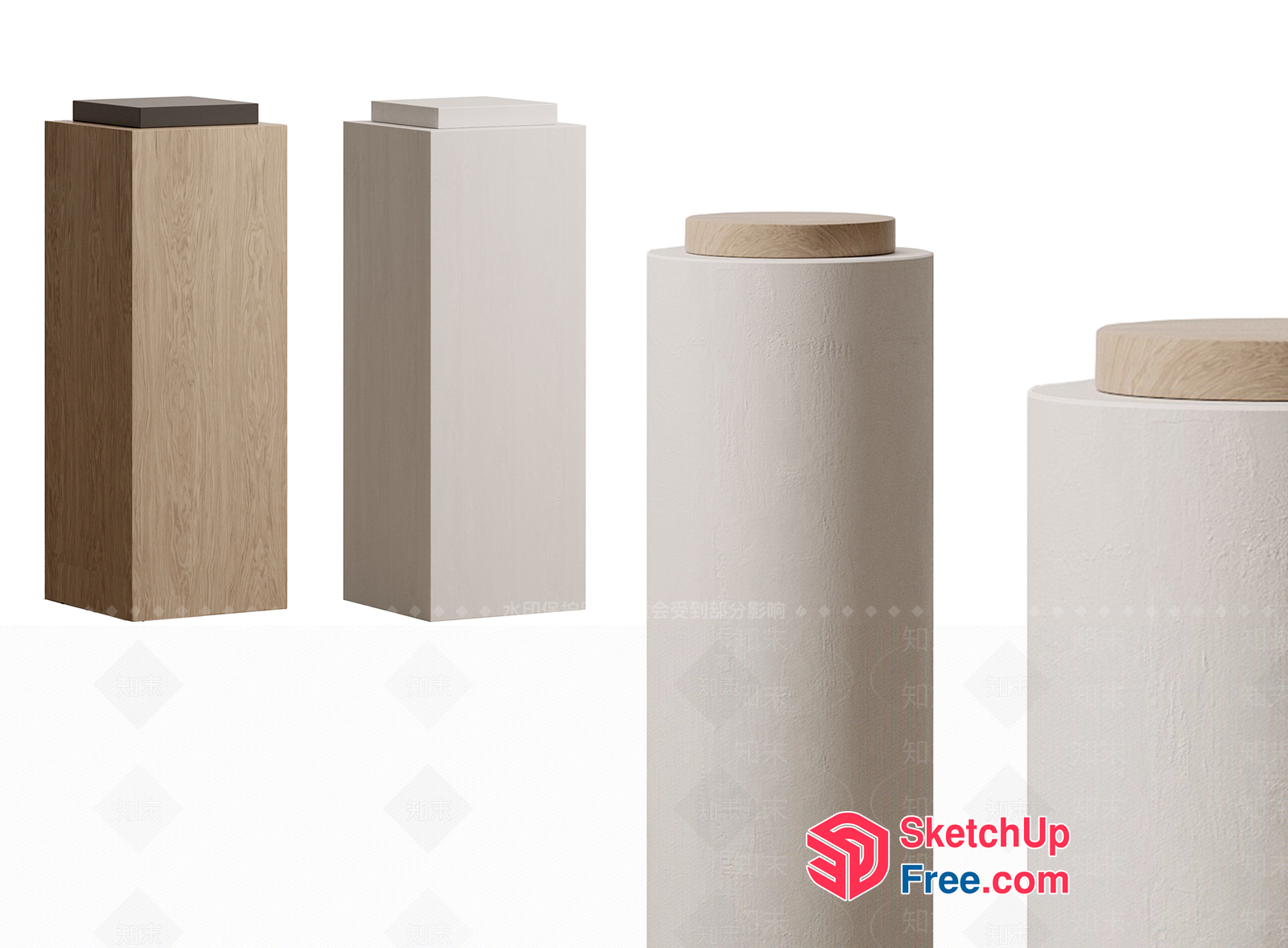 Pillars And Pedestals Of Various Shapes And Sizes 3D SketchUp File