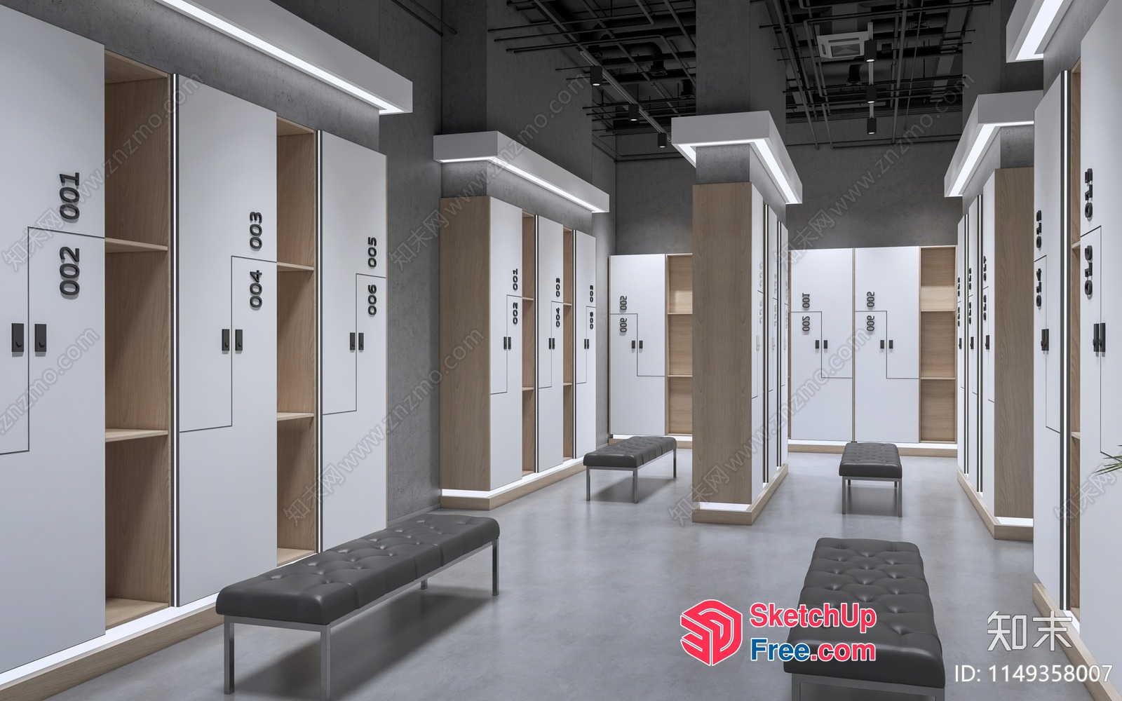 Modern Locker Room Interior Design 3D SketchUp File