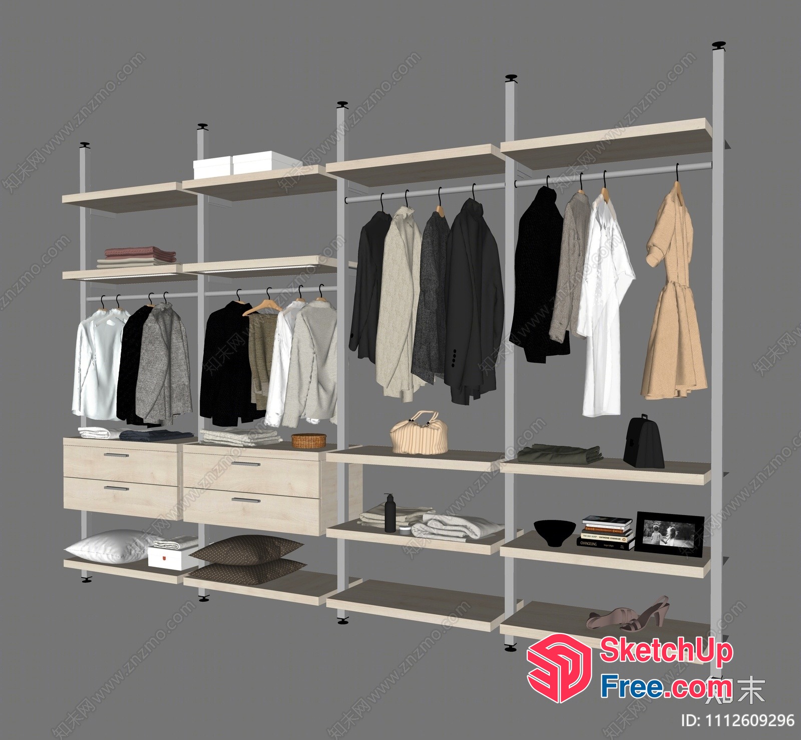Modern Minimalist Clothing Storage System 3D SketchUp File