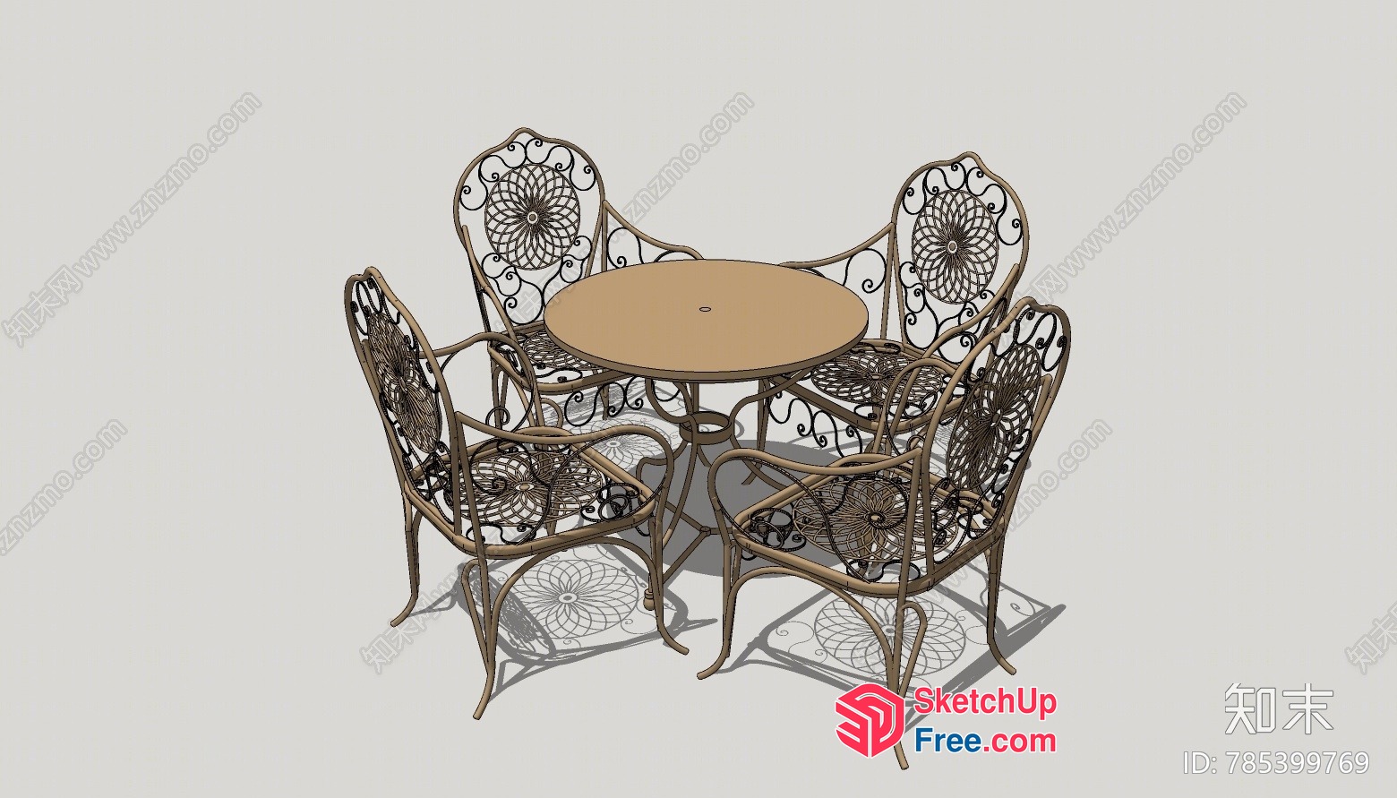 Elegant Outdoor Furniture Set 3D SketchUp File