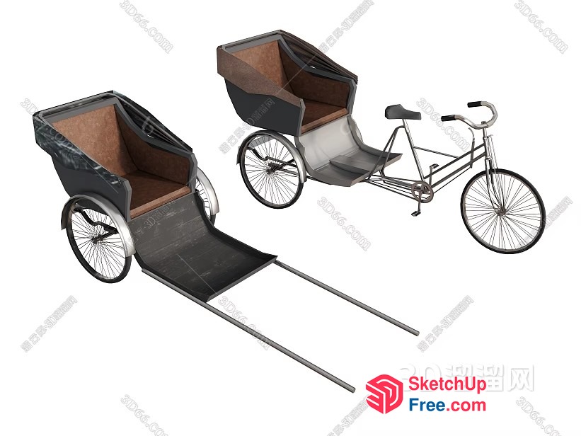 Vintage Asian Pedicab 3D SketchUp File