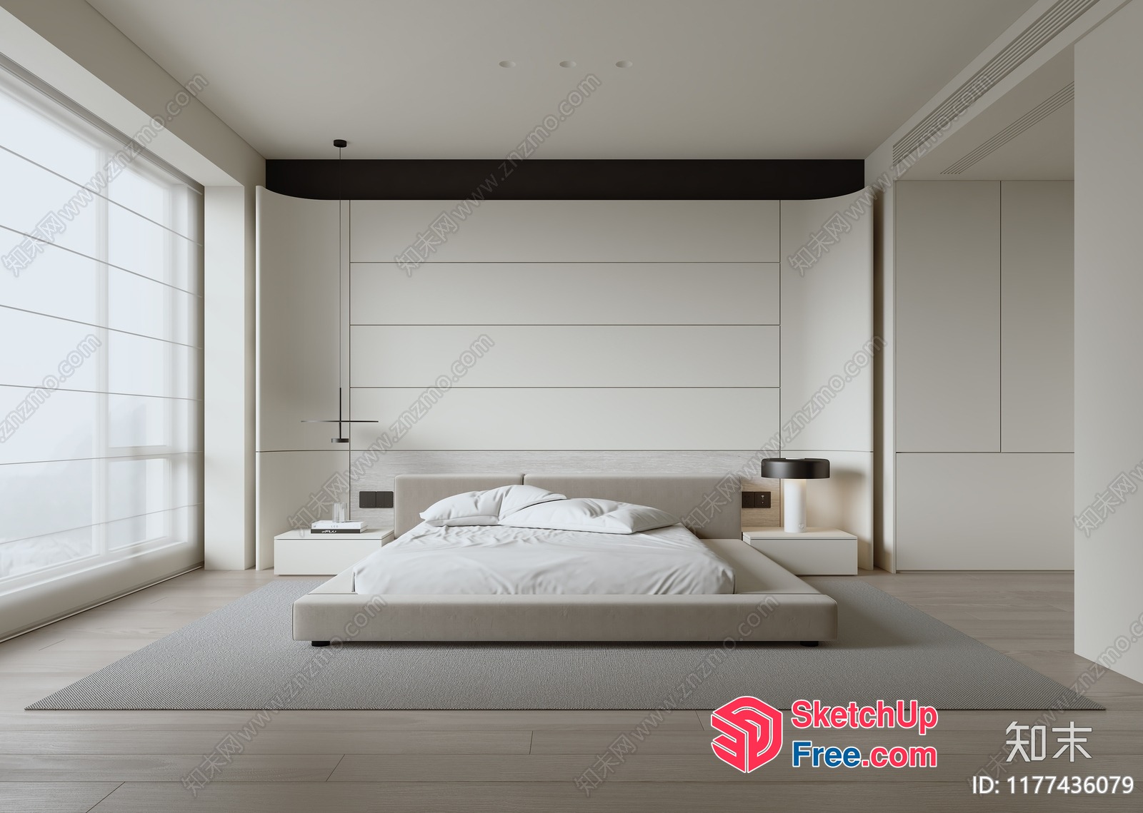 Minimalist Modern Bedroom Interior 3D SketchUp File