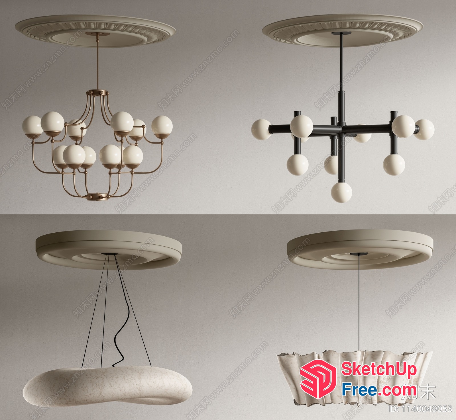 Elegant Ceiling Light Fixtures 3D SketchUp File