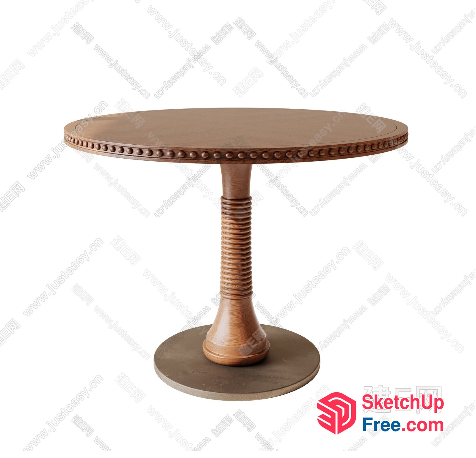 Elegant Round Table With Ornate Edges 3D SketchUp File