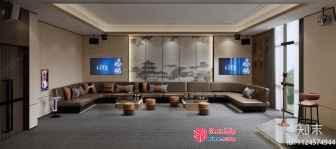 Luxurious Living Room With Elegant Decor 3D SketchUp File