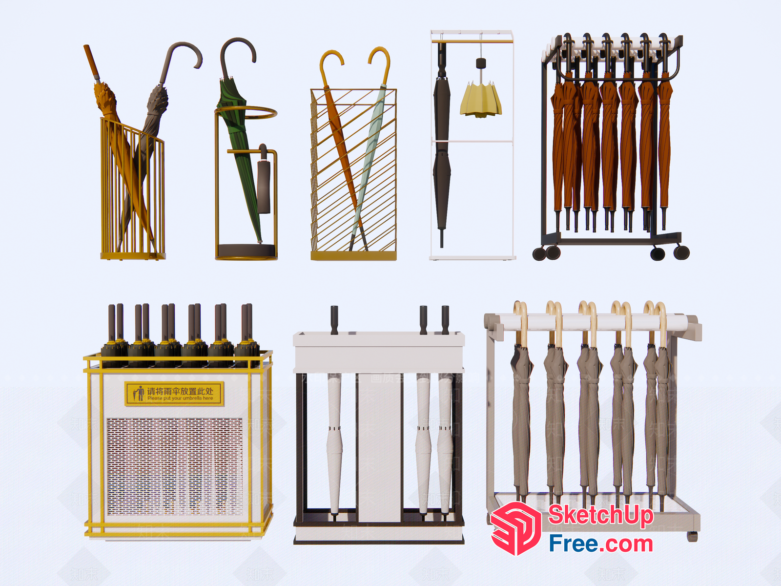 Umbrella Display Collection 3D SketchUp File