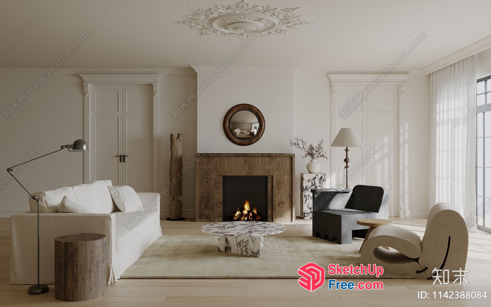 Elegant And Modern Living Room Interior 3D SketchUp File