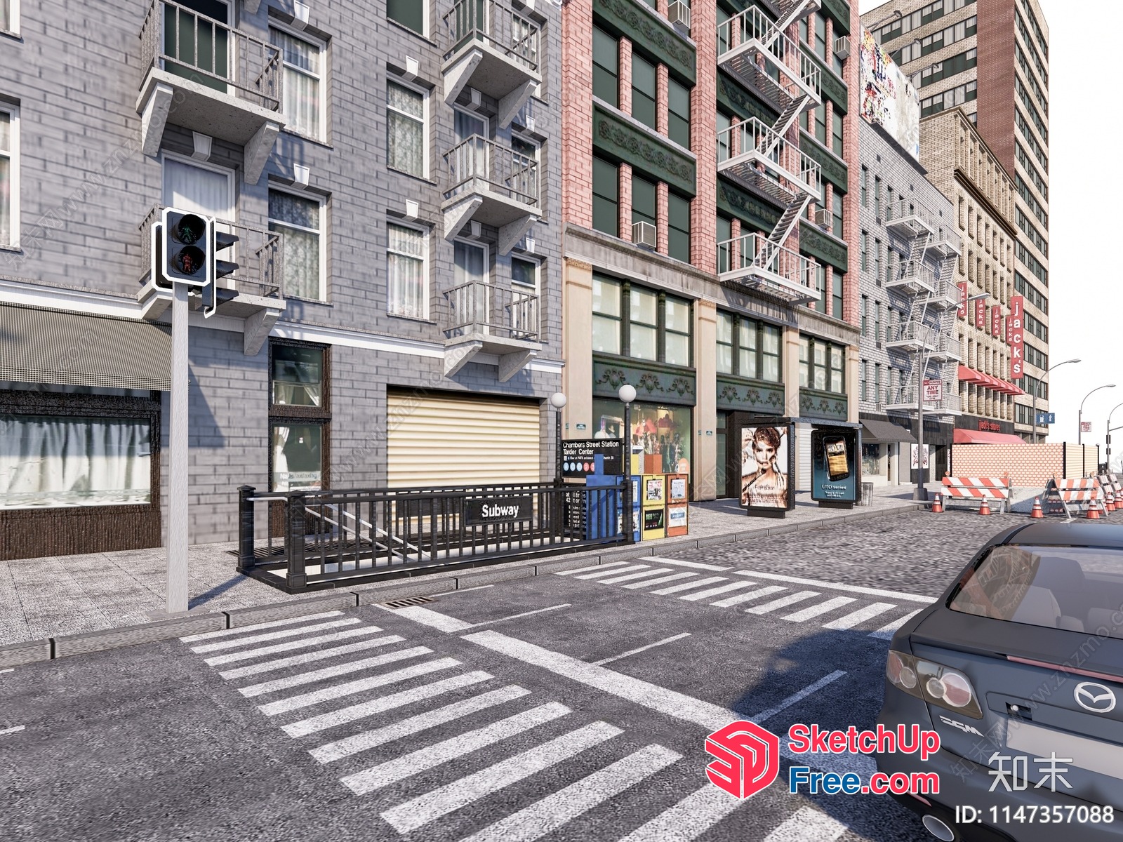 Classic Subway Entrance 3D SketchUp File