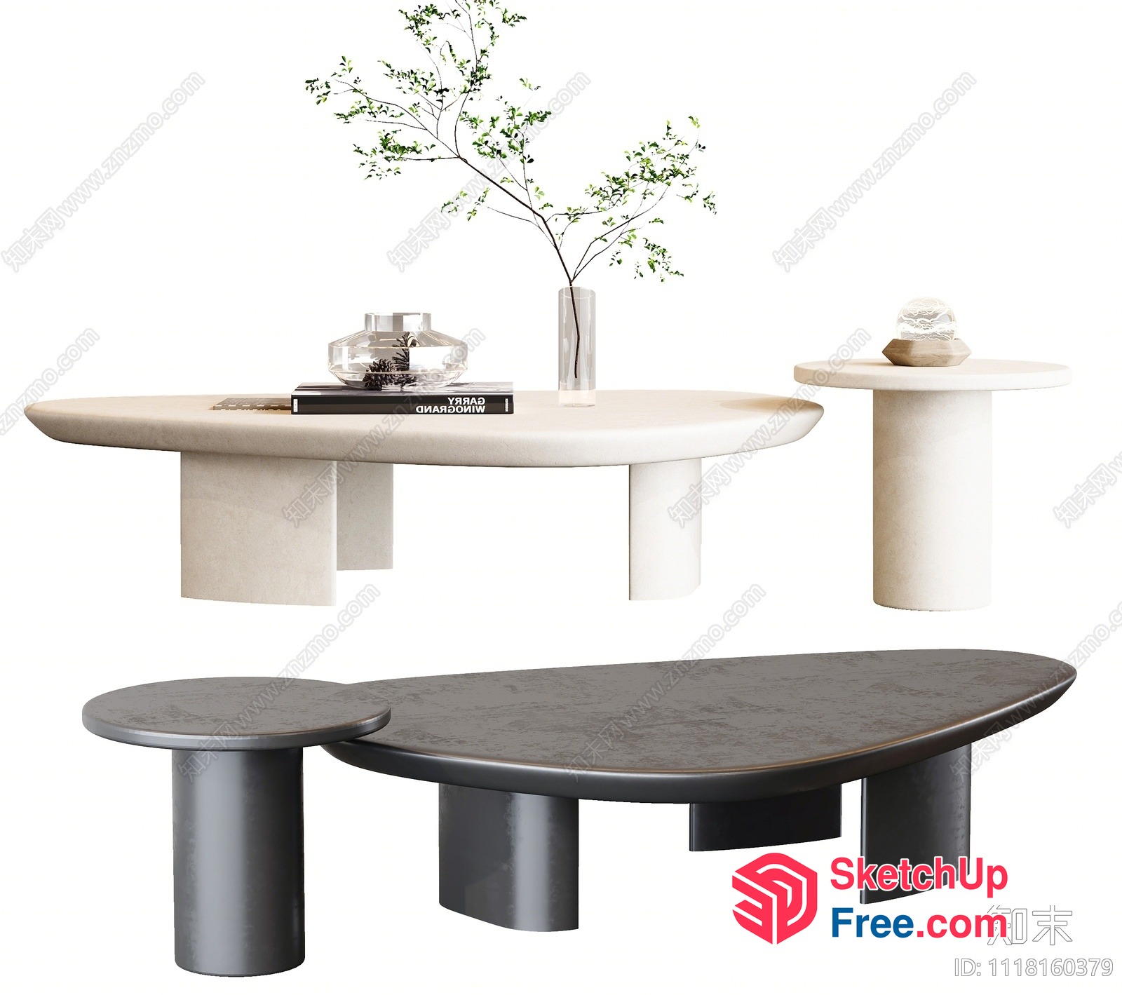 Modern Minimalist Coffee Table Set 3D SketchUp File