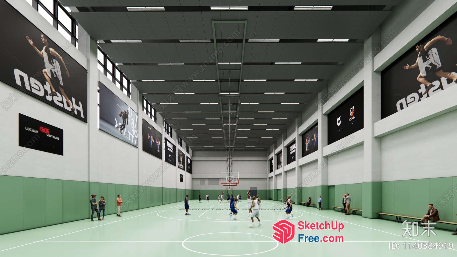 Basketball Court Interior 3D SketchUp File