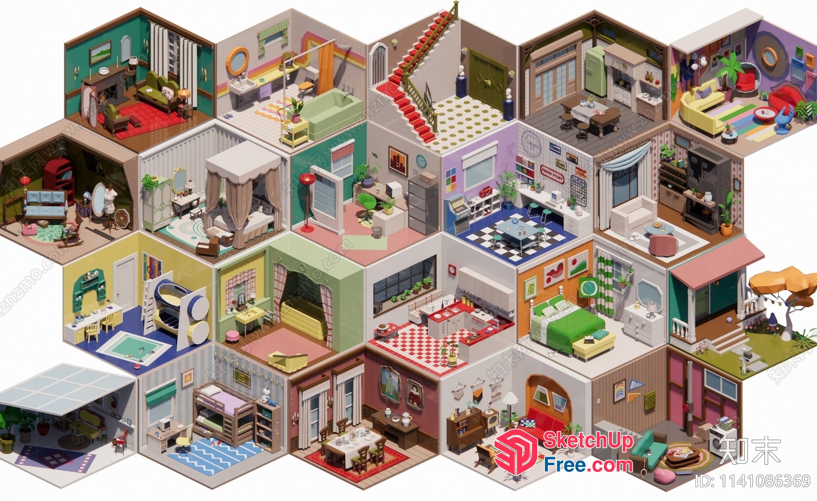 3D Isometric Home Decorations And Furniture 3D SketchUp File