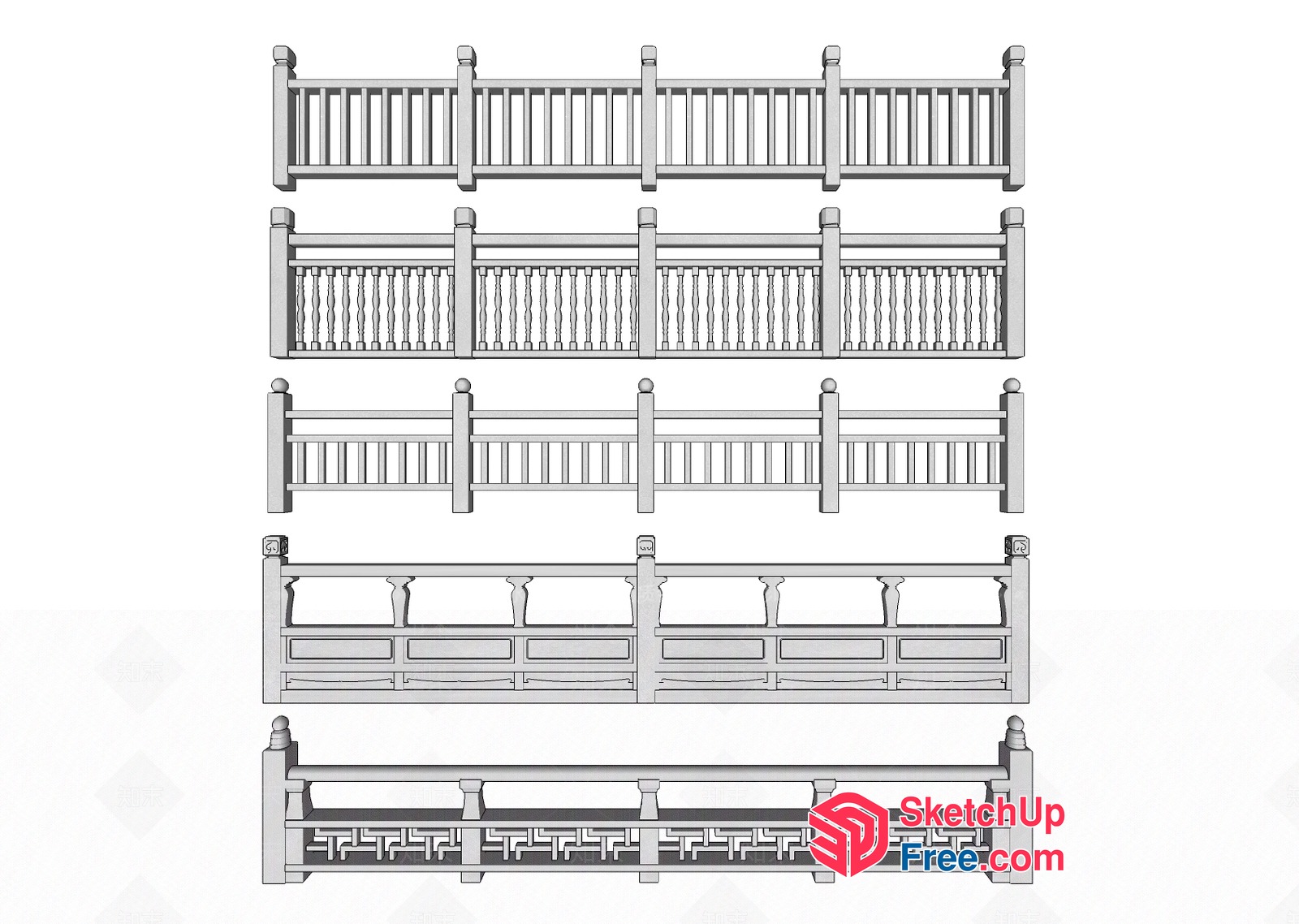 Railing Designs For Various Styles 3D SketchUp File