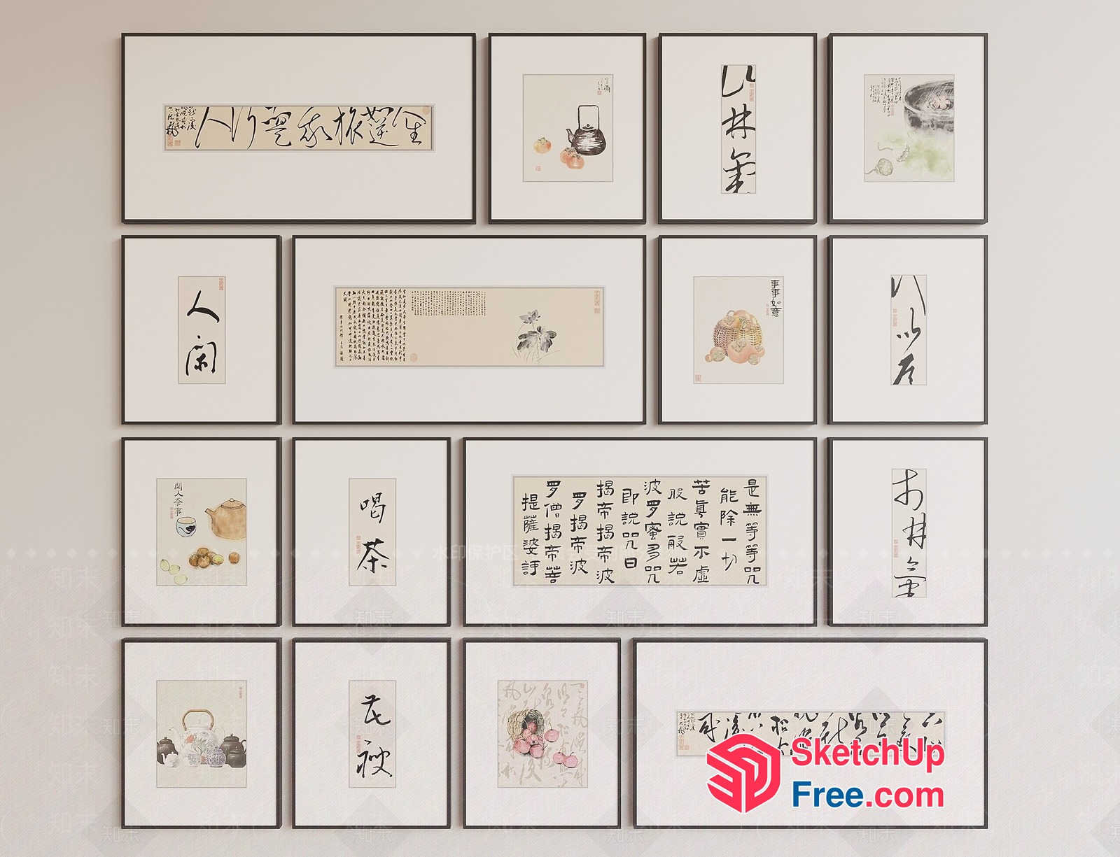 Asian-Inspired Art Collection 3D SketchUp File