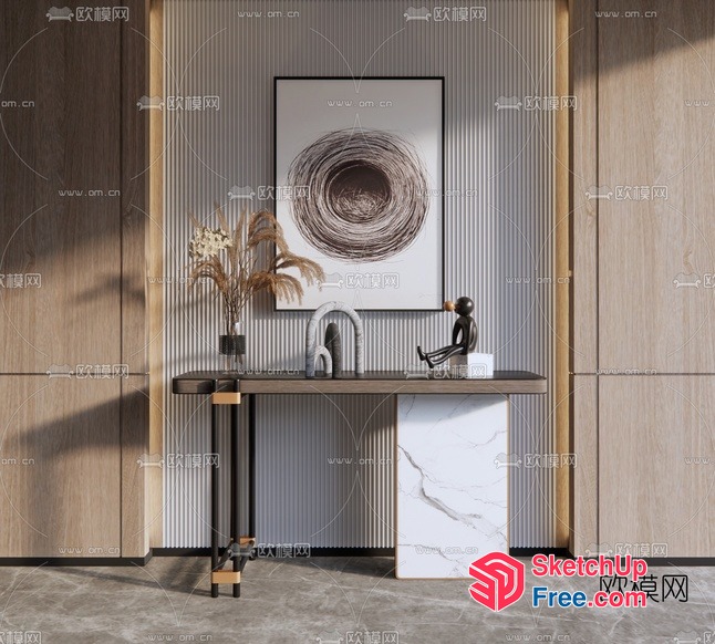 Modern Interior Decor With Elegant Furniture And Artwork 3D SketchUp File
