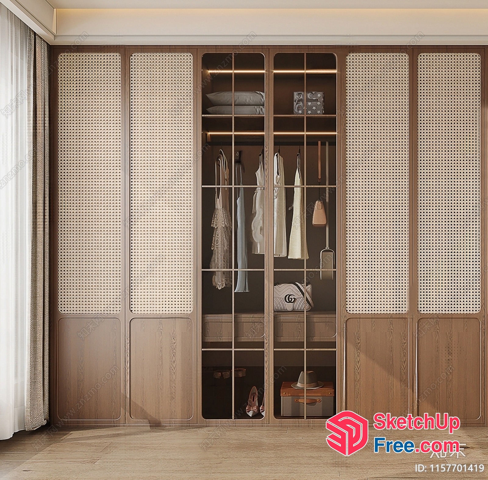 Elegant And Modern Wardrobe Closet 3D SketchUp File