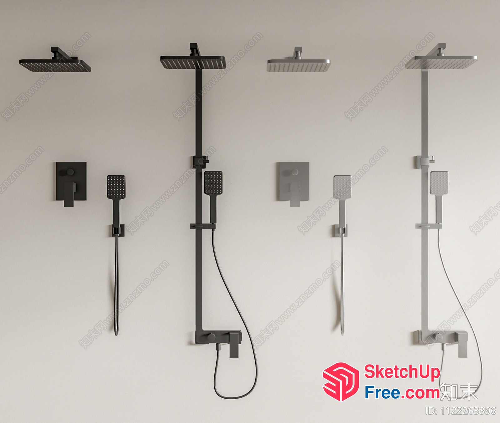 Modern Shower System With Sleek Design 3D SketchUp File