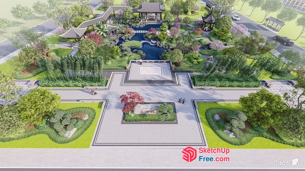 Asian-Inspired Garden Oasis 3D SketchUp File