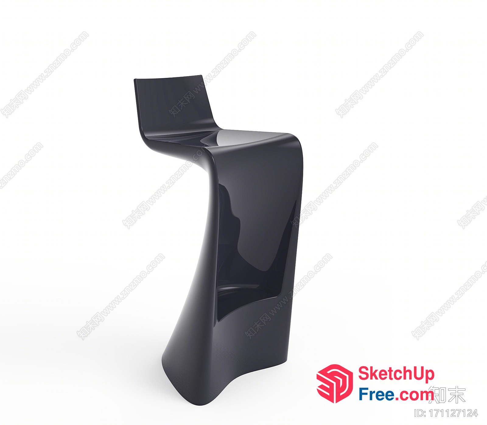 Sleek Modern Bar Chair 3D SketchUp File