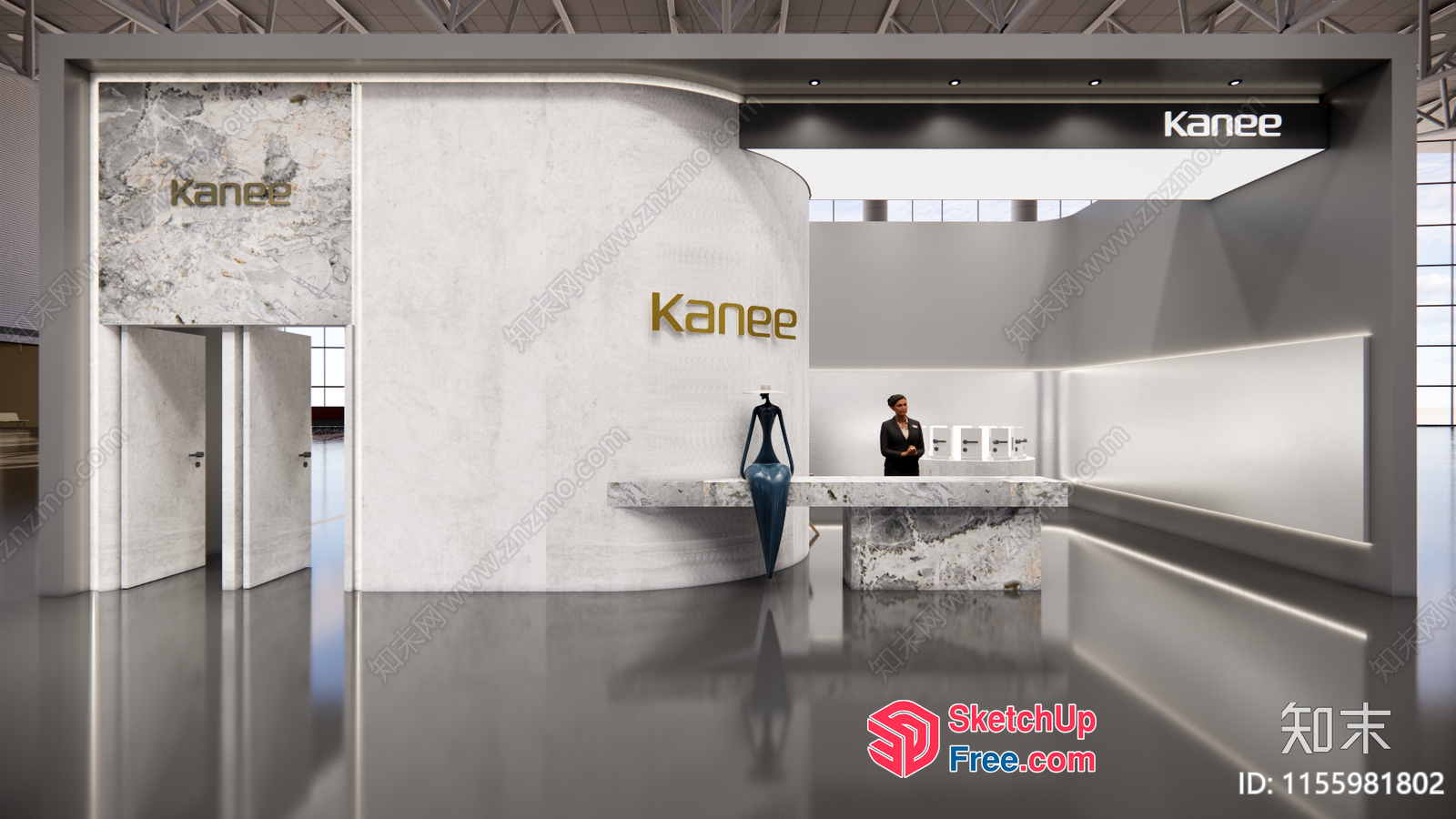Marble And Gold Accent Interior Design 3D SketchUp File