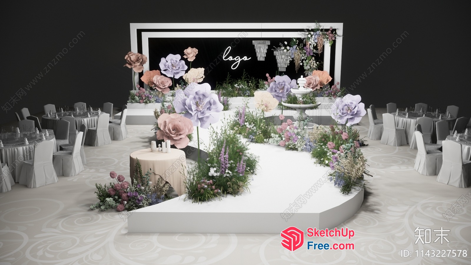 Elegant Floral Display 3D SketchUp File