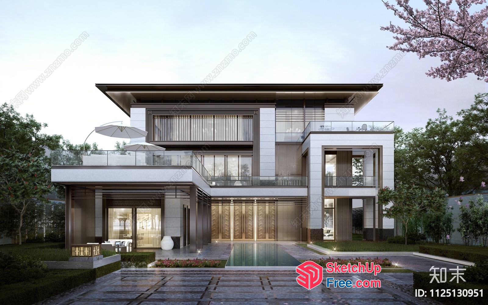 Modern Contemporary Luxury Home 3D SketchUp File