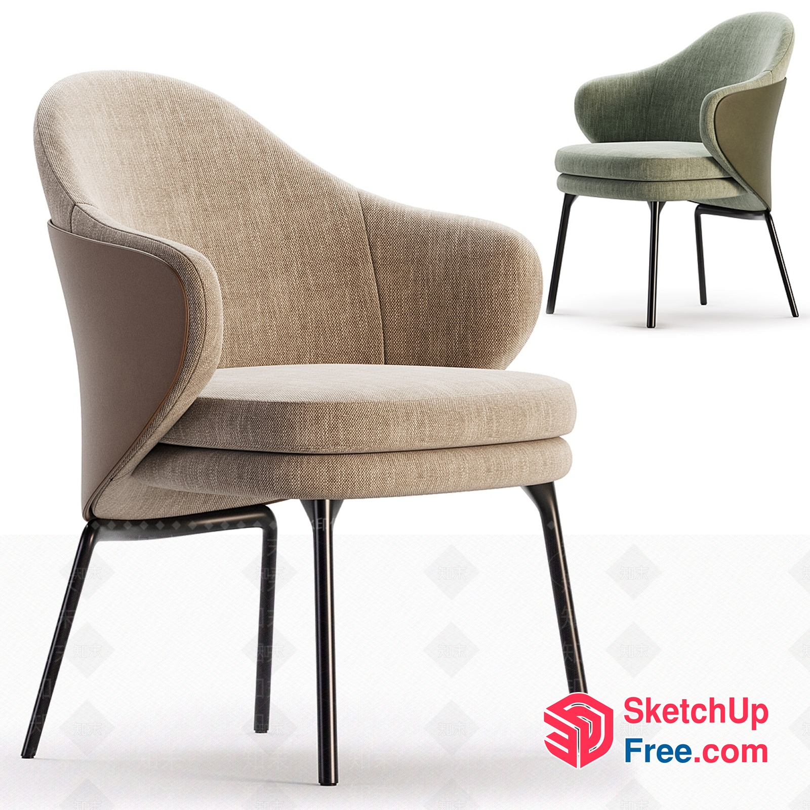 Elegant Modern Minimalist Scandinavian Chairs 3D SketchUp File