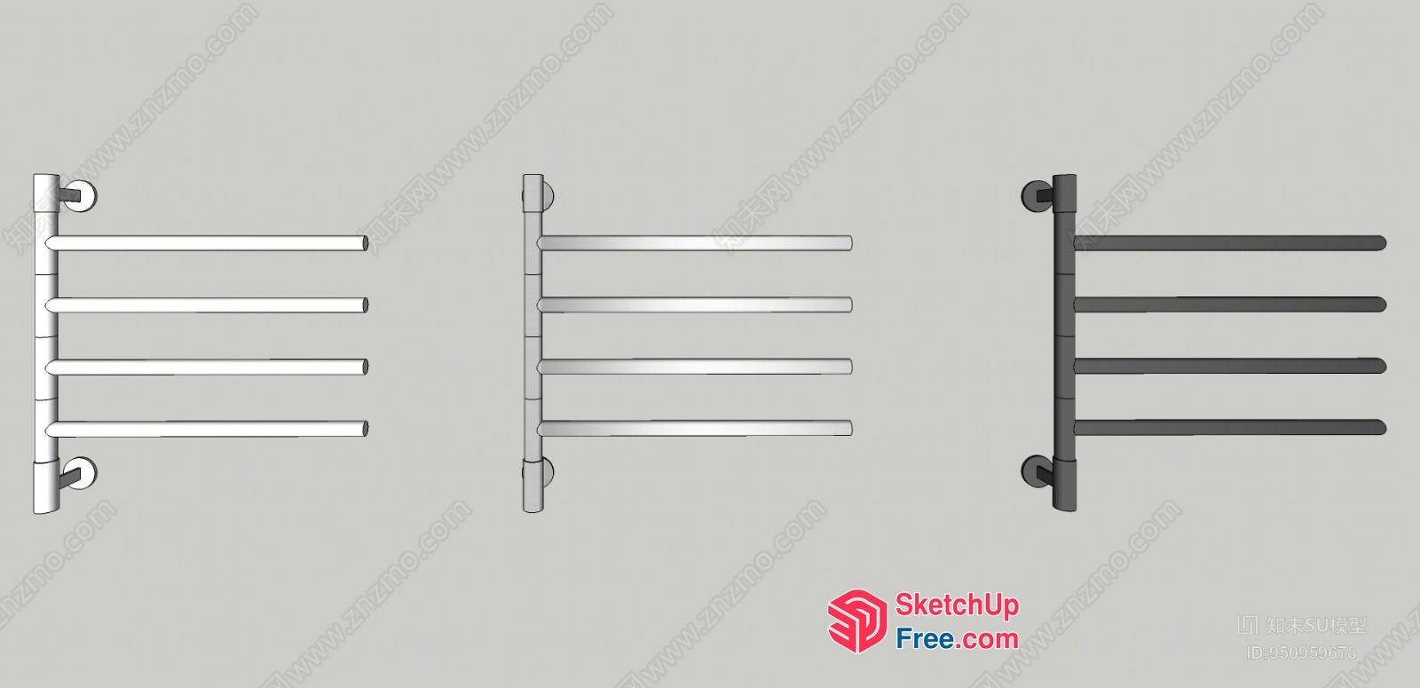 Modern Bathroom Towel Rack Designs 3D SketchUp File