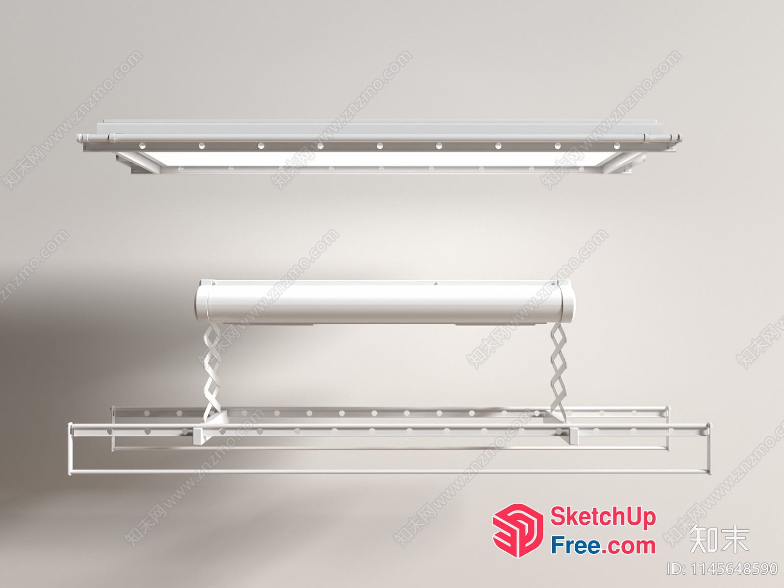 White Metal Staircase And Railing System 3D SketchUp File
